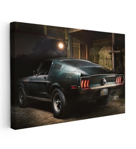 Kanvas Tablo 1968 Mustang Bullitt Nostaljik Garaj Ford Mustang Tablosu Ev Ofis Duvar Dekoru
