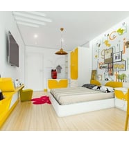 RİOLİGHT MODERN SARI İÇİ BEYAZ BEBEK,ÇOCUK,GENÇ ODASI İÇİN TEKLİ METAL SARKIT AVİZE