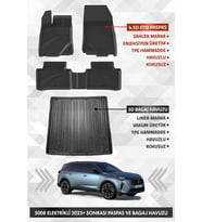 Peuegot 5008 Elektrikli 2024 Sonrası Uyumlu 4.5D Premium Havuzlu Oto Paspas ve Liner Bagaj Havuzu