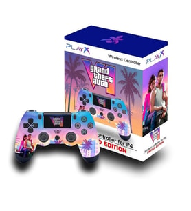 KONSOL PLUS PS4 DUALSHOCK 4 KABLOSUZ GTA 6 DESENLİ (Pembe)