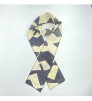 PAREDORA İri Geometrik Desenli Siyah Krem Hippi Fular (Karışık)