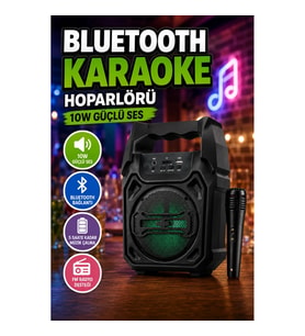Bluetooth Karaoke Hoparlörü 10W – 5 Saat Müzik Çalma