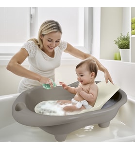 7270 Hi̇ppo Oyuncak Bebek Yikama Küveti̇ Ve Desteği̇ Stone Gri̇