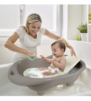 7270 Hi̇ppo Oyuncak Bebek Yikama Küveti̇ Ve Desteği̇ Stone Gri̇