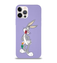 Apple iPhone 12 Pro  Lansman Kılıf Bugs Bunny Tasarımlı Altı Kapalı İçi Kadife Kaplı  Kapak (Şeffaf)