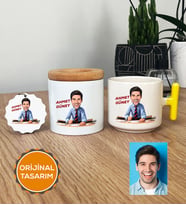Bankacı Hediye Seti T Kupa, Kalemlik, Anahtarlık Erkek Bankacıya Hediye (Sarı)
