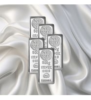 5 Adet 500 Gr Nadir Gümüş Külçe