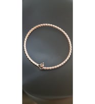 Unisex Örgü Model Şık Tasarım Esnek 925 Ayar Roze Renk Bileklik Sarı,beyaz Renk Seçeneği