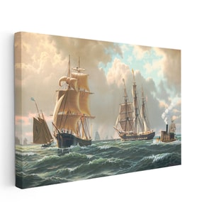 Kanvas Tablo John Stobart Denizde Yelkenliler Buharlı Ressam Tablosu Ev Ofis Duvar Dekoru