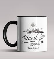 Kişiye Özel Tarih Öğretmeni Tasarımlı Siyah Renk Kupa Bardak 5 (Siyah)