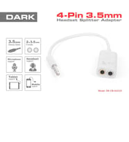 DARK DK-CB-AUC03 1x erkek Stereo 2x dişi Ses Ara Kablosu
