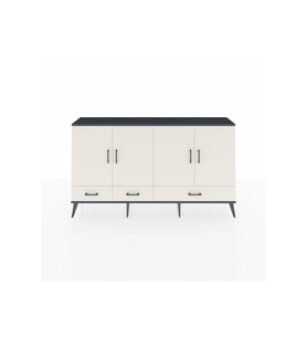Arges Konsol 6 Raflı 3 Çekmeceli 4 Kapaklı 176x30x99 Antrasit-Aytaşı