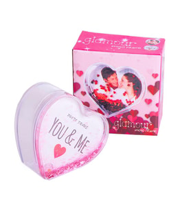 Fotoğraflı Kar Küreli Hediye Kutusu I LOVE YOU (Pudra Pembe)