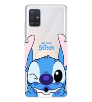 Samsung Galaxy A71 Uyumlu We Love Stitch Desenli Şeffaf Telefon Kılıfı
