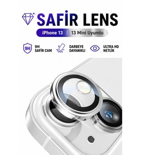iPhone 13 / 13 Mini Yıldız Işığı Metal Kamera Lens Koruyucu Safir Cam Ultra Net HD