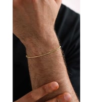 14 K Gold Kaplama 925 Ayar Gümüş Old Money Köşeli Dodge Bileklik