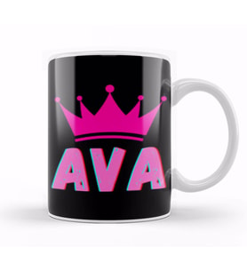 Ava  Name personalized Custom   vintage Retro Rainbow Style Design Gift Baby Gift For Her Kupa Bardak Porselen