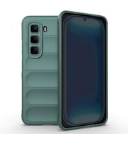 Infinix Hot 50 Pro 4G Uyumlu Kılıf Esnek TPU Oyuklu Arka Yüzey Tasarımlı Zore Etnik Silikon Kapak (Koyu Yeşil)