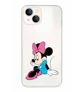 Apple iPhone 13 Mini Uyumlu Kapak Minnie Mouse Tasarımlı Şeffaf Silikon Kılıf