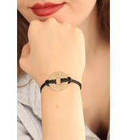 LOVE (Aşık) Siyah Deri İpli Unisex Mood Bileklik 5886 - SSSSSS8812-1960