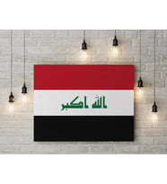 Irak Bayrağı Kanvas Tablo 40x55cm Dekoratif Tablo
