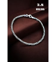 925 Ayar Gümüş Kare Kral Erkek Bileklik 2.8 mm