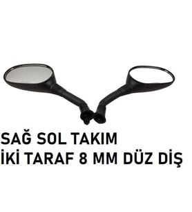 Honda Activa 125 S - Spacy 110-Spontini 110 Uyumlu Ayna Takım 8 Mm Düz Diş _Supermoto (Renksiz)