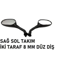Honda Activa 125 S - Spacy 110-Spontini 110 Uyumlu Ayna Takım 8 Mm Düz Diş _Supermoto (Renksiz)