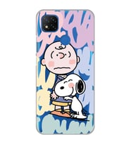 Xiaomi Redmi 9C / 10A Uyumlu Snoopy ve Charlie Brown Tasarımlı Şeffaf Telefon Kılıfı