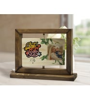 BK Gift Kişiye Özel İsimli Fotoğraflı Doğal Ahşap Dönen Fotoğraf Çerçevesi, Anneler Günü Hediyeleri, Ev Dekoru, Masaüstü Dekoru-1