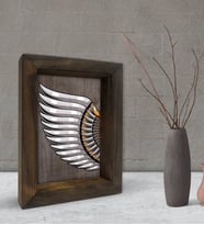 BK Gift Kanat Tasarımlı Dekoratif Doğal Masif Ahşap Çerçeve 15x20cm-1 (Beyaz)