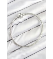 Pirinç Charm Topcuk Model Gümüş Renk Kadın Bileklik