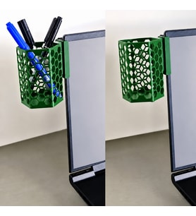 3D Baskı Monitor Kalemlik - Petek Desenli Laptop Kenar Altıgen Kalemlik-Yeşil