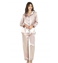 Pudraİkili Saten Gecelik Pijama Takımı 7647