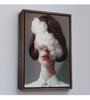 Çerçeveli Modern Gerçeküstü Kadın Sanatı Kanvas Tablo, Pop Art KanvasTablo Sanatı (Kahverengi)