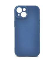 iPhone 15 Uyumlu Düz Renk Esnek Yumuşak Silikon Kılıf  Rubber İndigo Mavi
