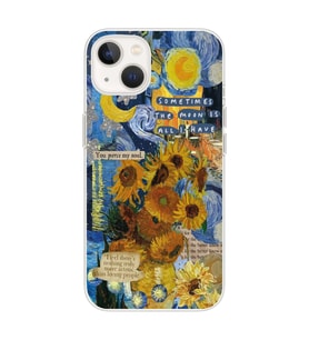 Iphone 14 Uyumlu Van Gogh Tasarımlı Şeffaf Telefon Kılıfı