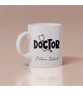 Steteskoplu Doctor Baskılı Kupa Kişiye Özel