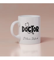 Steteskoplu Doctor Baskılı Kupa Kişiye Özel