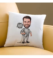 Kişiye Özel Boyacı Erkek Karikatürlü Yastık