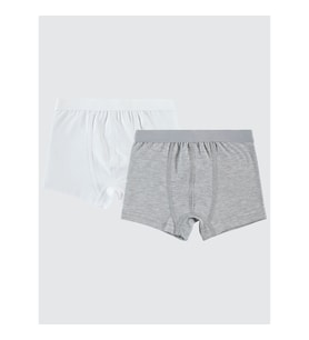 Civil Boys Erkek Çocuk 2'li Boxer Set 2-10 Yaş Gri-Beyaz
