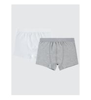 Civil Boys Erkek Çocuk 2'li Boxer Set 2-10 Yaş Gri-Beyaz