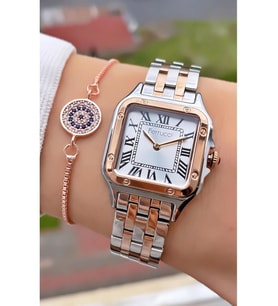 Ferrucci MRD11568 Rose Gümüş Renk Çelik Kordon Kadın Kol Saati Bileklik Hediyeli