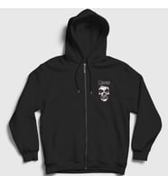 Presmono Unisex Siyah Skull The Misfits Fermuarlı Kapüşonlu Sweatshirt 175078tt