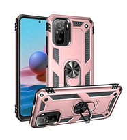 Coverzone Xiaomi Poco M5S ile Uyumlu K?l?f Shockproof Z?rhl? Kau�uk Y�z�k Tutuculu 360 DERECE D�NEB?LME,100 DERECE A?A?I VE YUKARI HAREKET ETME �ZELL??? Vega Rosegold