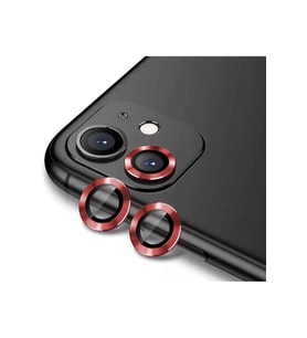 Apple iPhone 12 Mini Uyumlu Zore CL-12 Premium Safir Parmak İzi Bırakmayan Anti-Reflective Kamera Lens Koruyucu (Kırmızı)