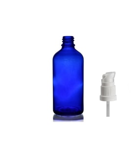 30ml mavi cam serum pompalı şişe, 12 adet, pompalı şişe, medikal şişe, cam şişe,