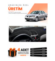 NİSSAN ALMERA KAPAKLI (2000-2006) Uyumlu Torpido Koruma Örtüsü Oto Kılıfı - Siyah