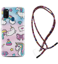 Samsung M21 M22 M23 M30 M31S M32 Kılıf Boyun Asklı Rasta Silikon Unicorn Mektup 1800