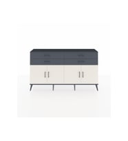 Arges Konsol 2 Raflı 4 Çekmeceli 8 Kapaklı 176x30x99 Antrasit-Aytaşı/Antrasit
